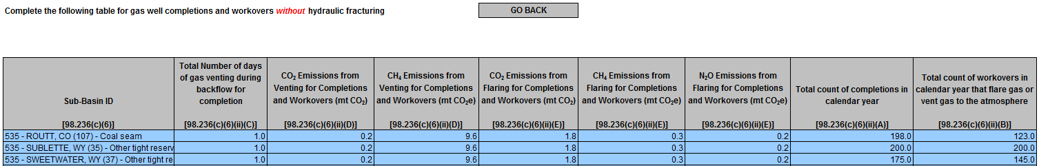 Second image of reporting requirement for For gas well completions and workovers without hydraulic fracturing